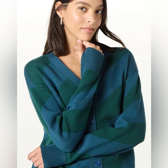 The Drop Women’s Legion Blue/Rain Forest Cardigan by @takkunda, L, NWT - Picture 3 of 4